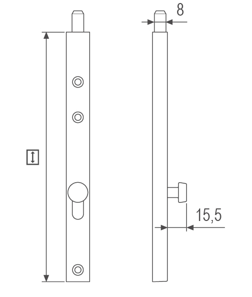 Вертикальный шпингалет